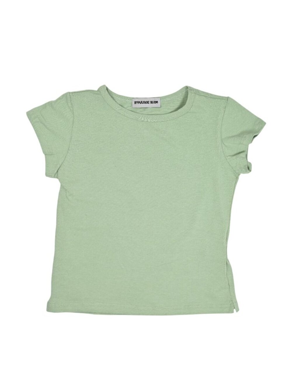 Romantic Blue Cap Sleeve Tee in Green